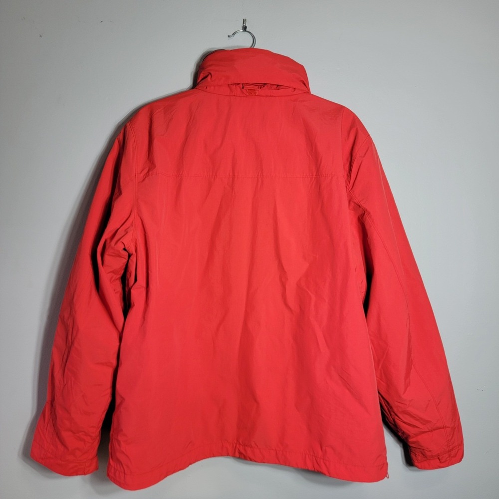Mens LL Bean Red Fleece Lined Waterproof Winter Jacket Size Large Packable Hood - Picture 5 of 7